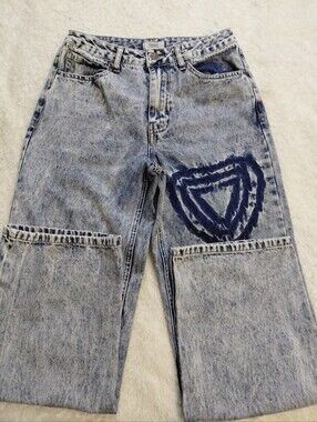 Forever 21 Premium 90s Fit Acid Wash Wide Leg Jeans Size 26